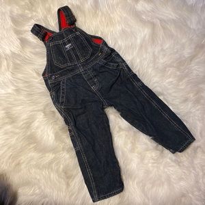 3/25$ Oshkosh B’gosh fleece lined overalls Size 18 mos